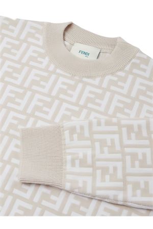 maglione in lana grigio FENDI KIDS | JUG200AYMVF1QF4